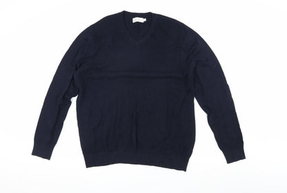 1778 Debenhams Men's Blue V-Neck Pullover Jumper L