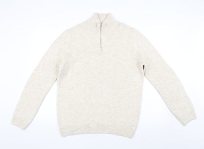 ASOS DESIGN Men's Beige M Full Zip Jumper