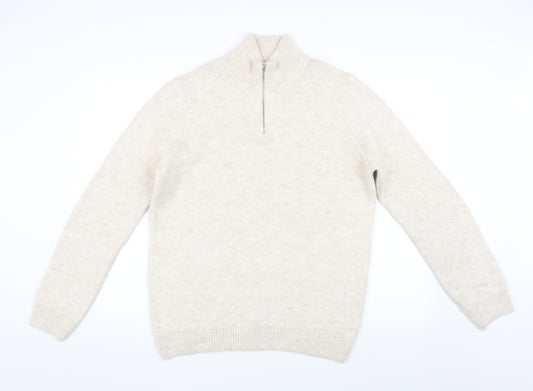 ASOS DESIGN Men's Beige M Full Zip Jumper