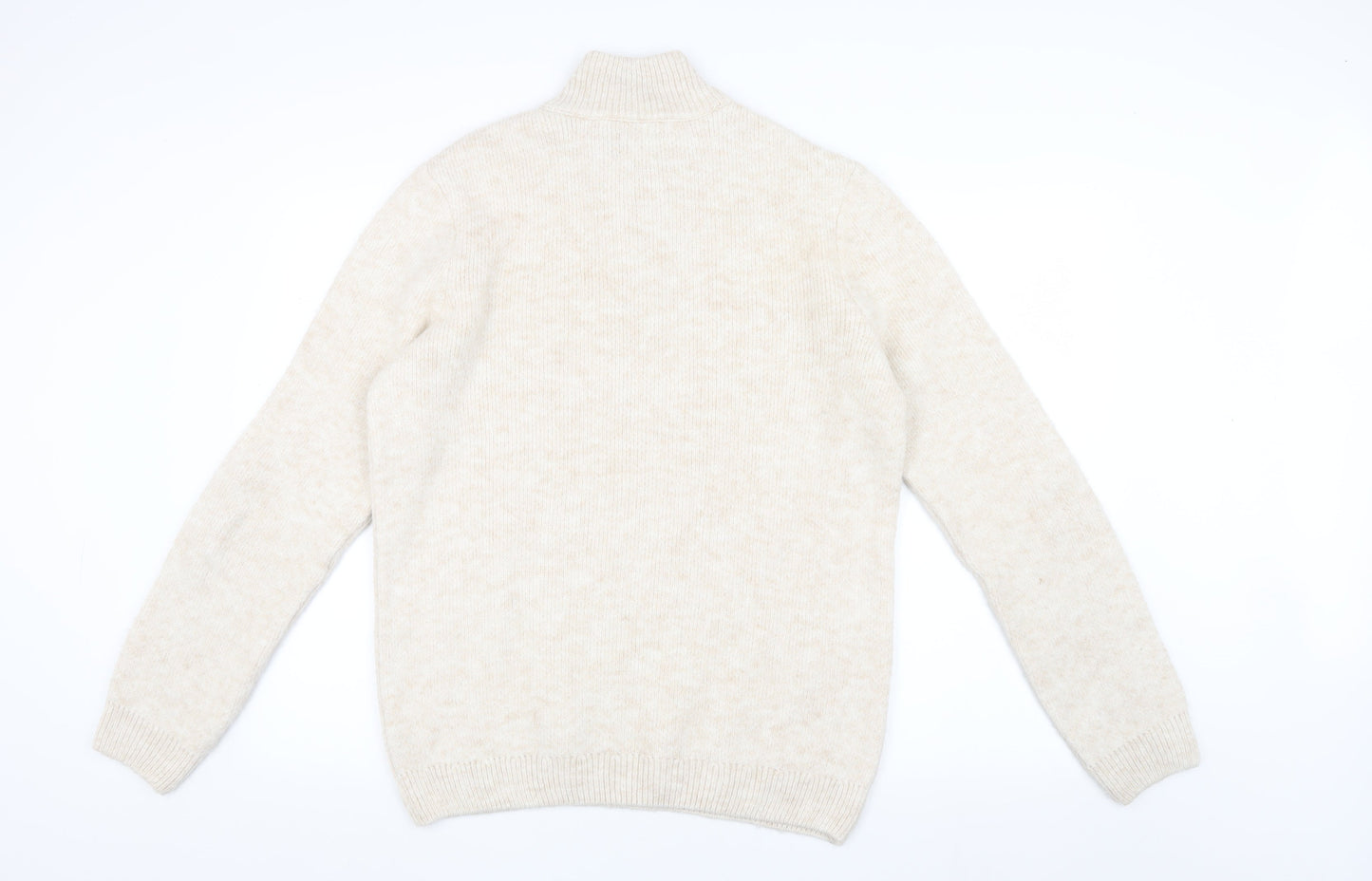 ASOS DESIGN Men's Beige M Full Zip Jumper