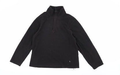 Mens UK Size M Marks and Spencer Black Henley Sweatshirt