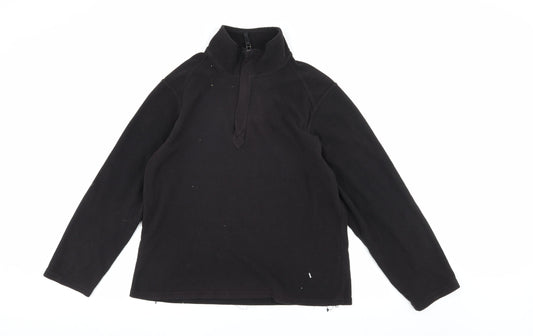 Mens UK Size M Marks and Spencer Black Henley Sweatshirt