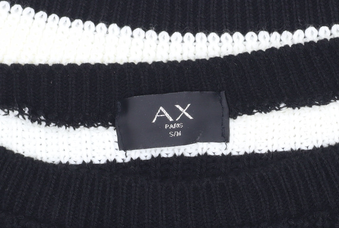 AX Paris Women's Black Striped Pullover Jumper