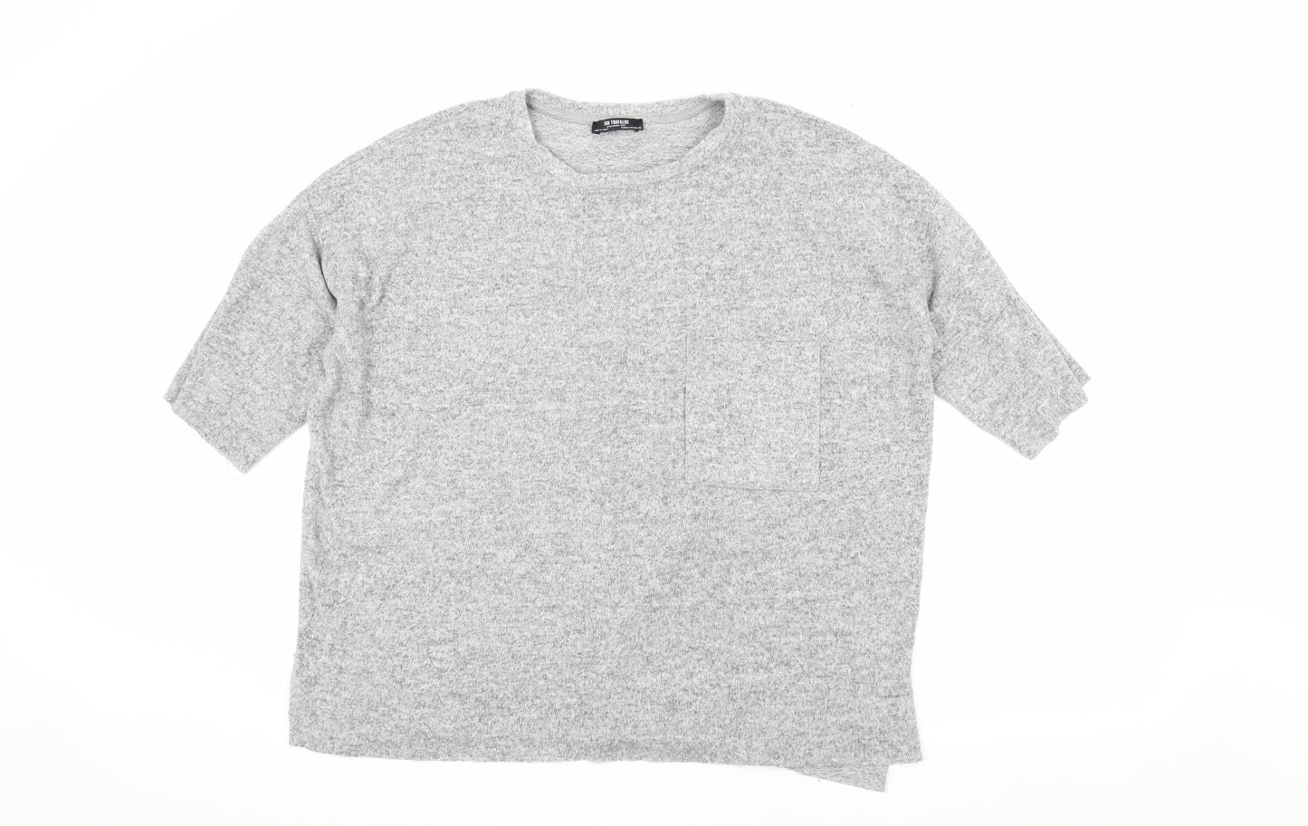 Womens UK Size M Zara Grey Basic T-Shirt