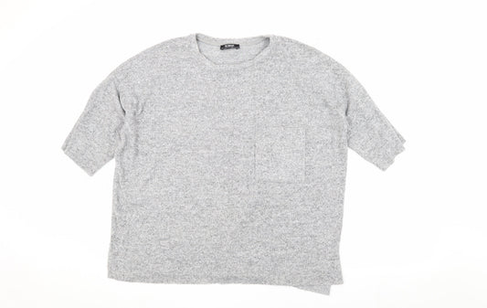 Womens UK Size M Zara Grey Basic T-Shirt