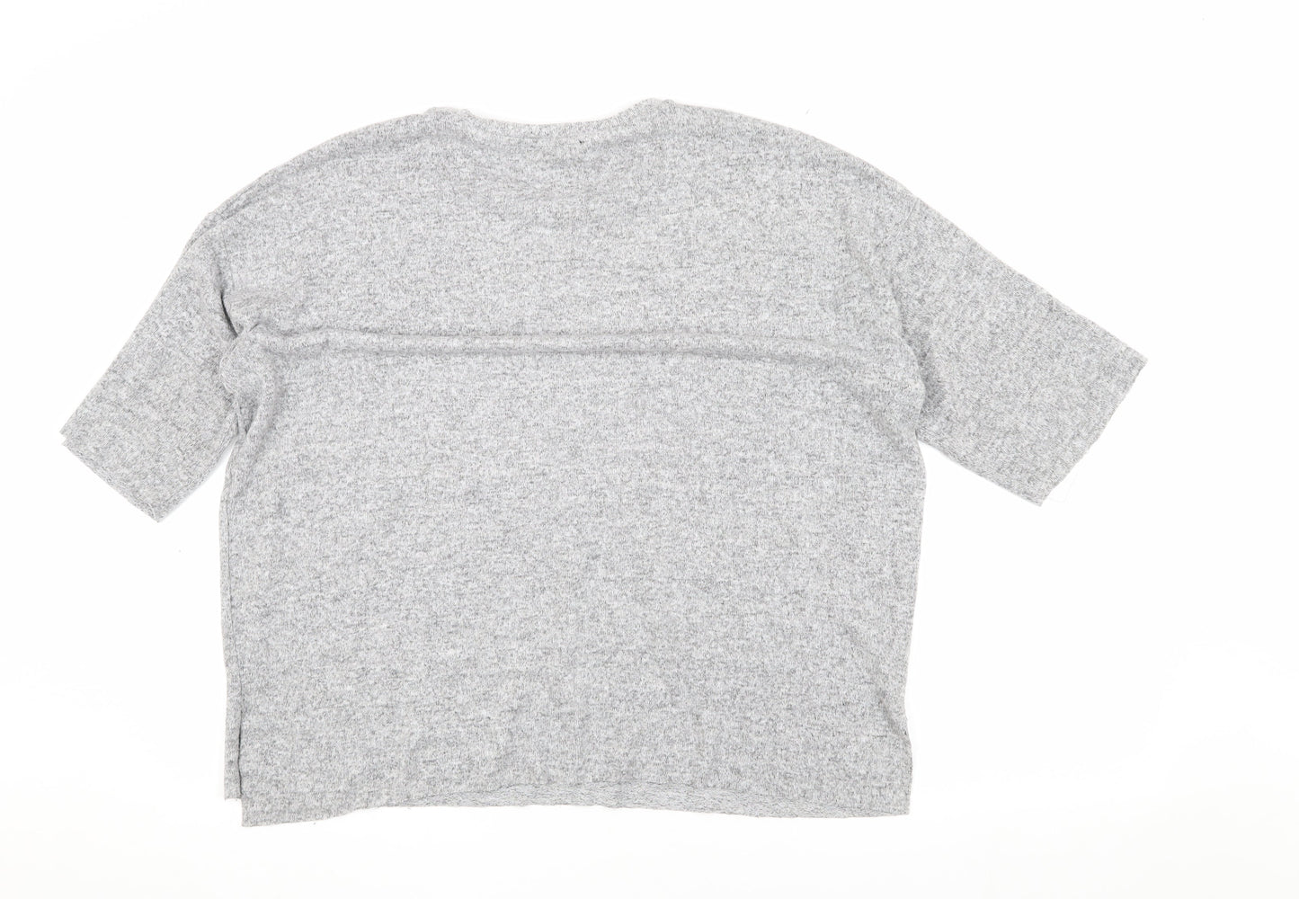 Womens UK Size M Zara Grey Basic T-Shirt