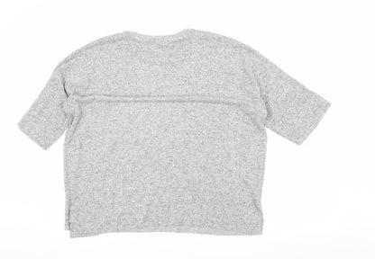 Womens UK Size M Zara Grey Basic T-Shirt
