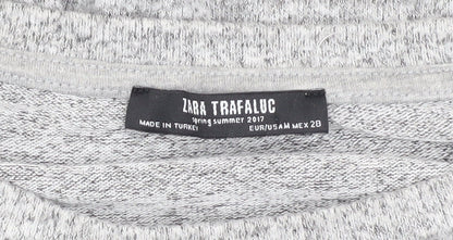 Womens UK Size M Zara Grey Basic T-Shirt