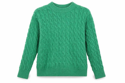 Rachel Roy Women's Green Cable-Knit Pullover Jumper L