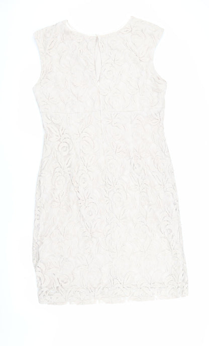 Wallis Women’s Ivory Lace Sheath Dress Size 16