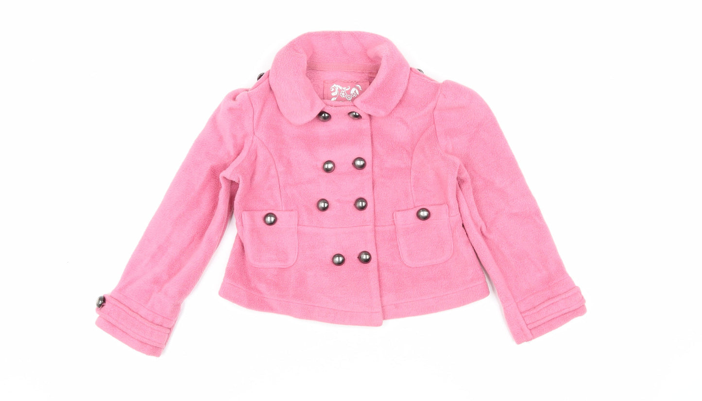 Next Girls Pink Pea Coat, Size 5 Years, Double-Breasted