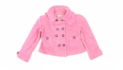 Next Girls Pink Pea Coat, Size 5 Years, Double-Breasted