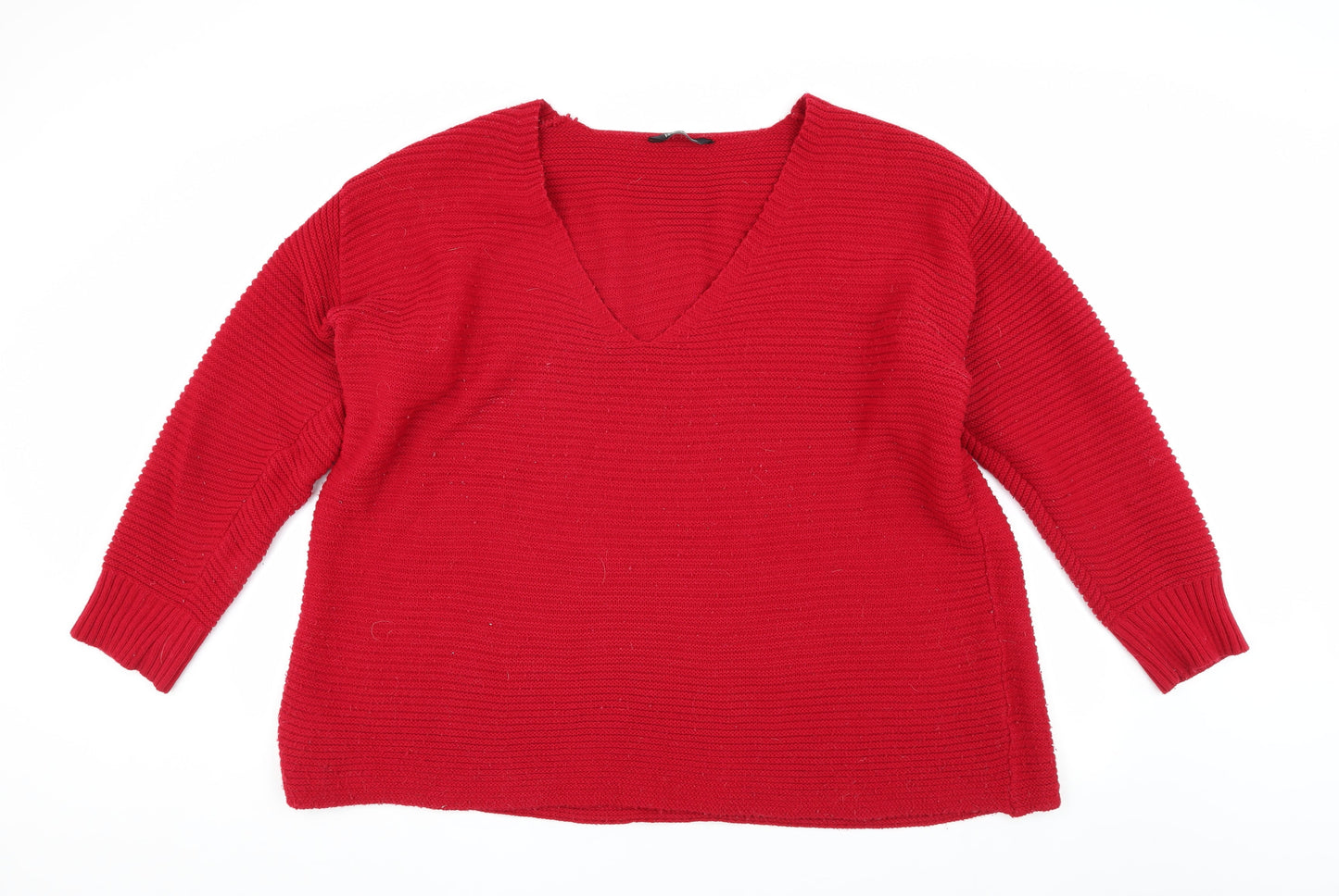 Kaleidoscope Red V-Neck Jumper Women's Size 26