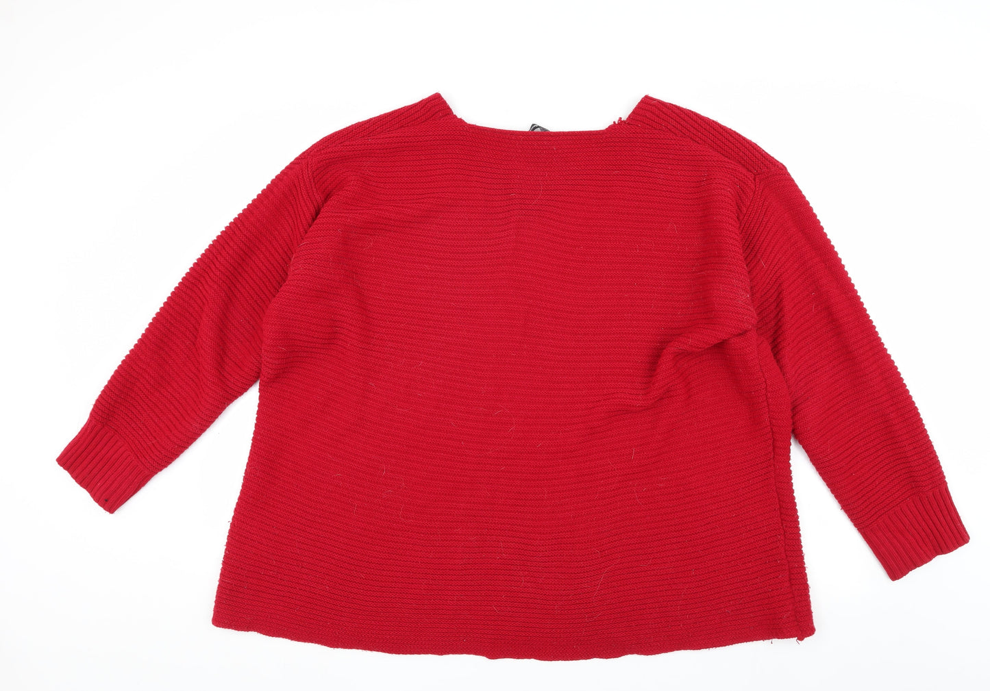 Kaleidoscope Red V-Neck Jumper Women's Size 26