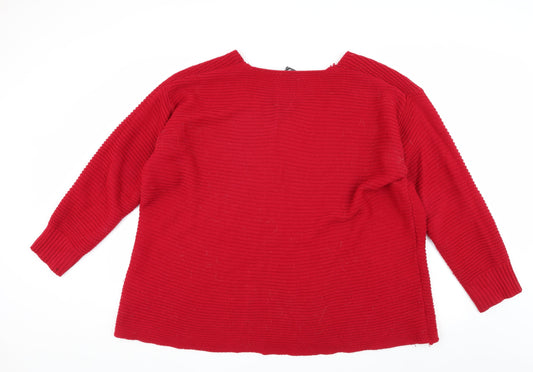Kaleidoscope Red V-Neck Jumper Women's Size 26