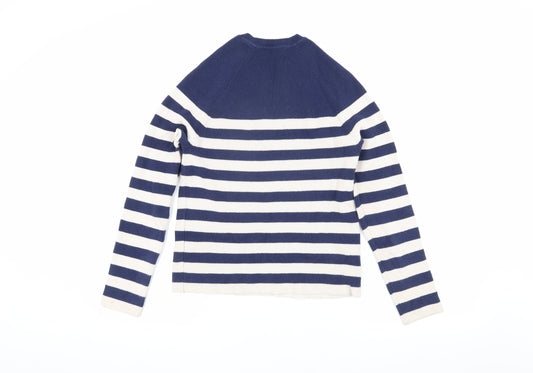 C&A Women's Blue Striped Pullover Jumper, M