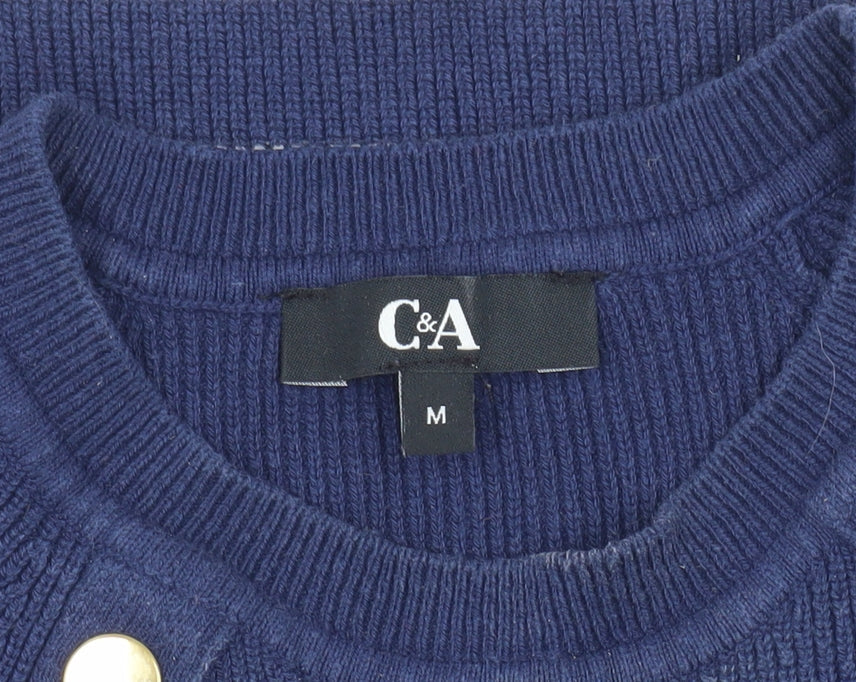 Womens UK Size M C&A Blue Pullover Jumper