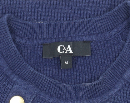 Womens UK Size M C&A Blue Pullover Jumper