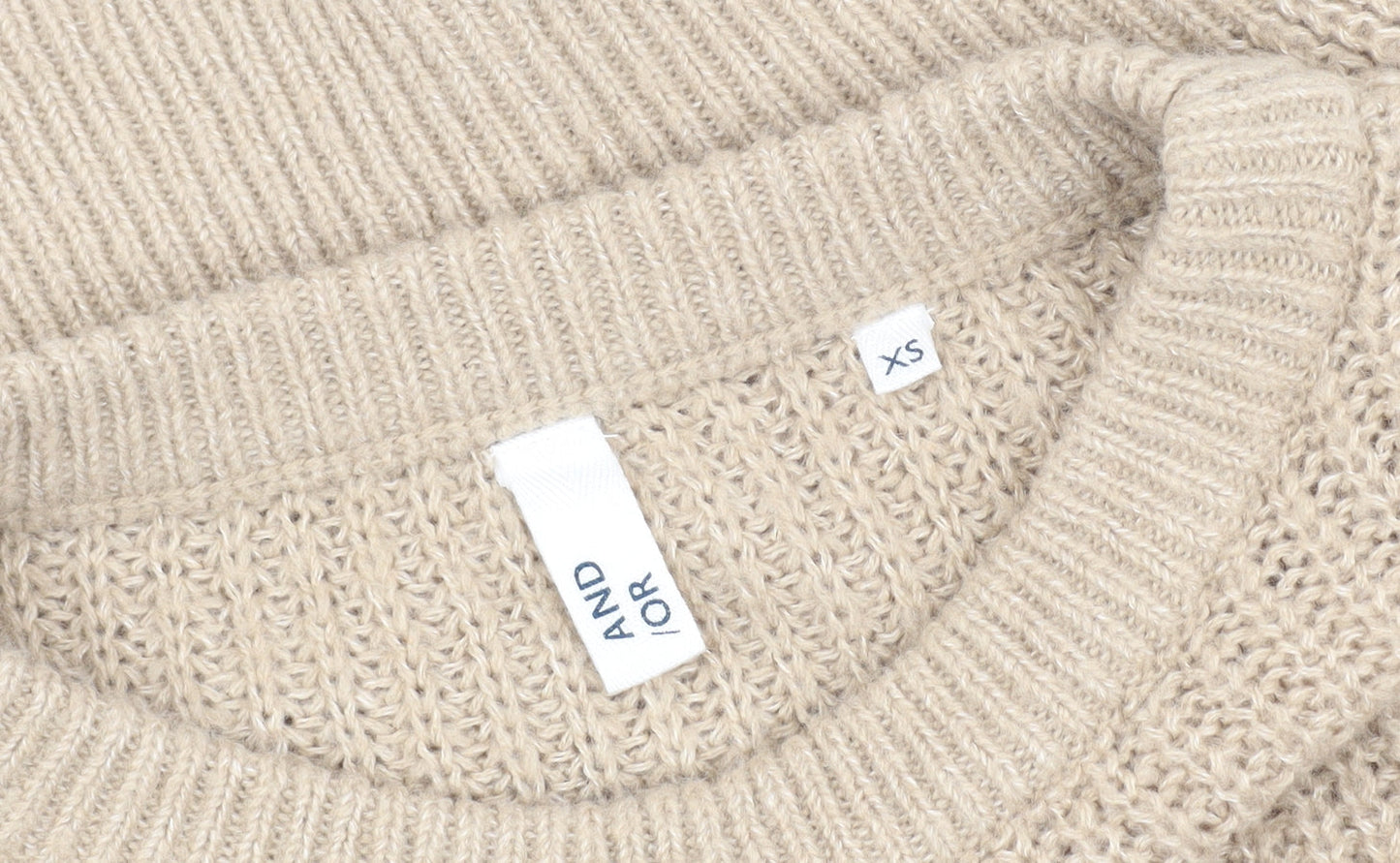 Womens UK Size XS And/Or Beige Pullover Jumper