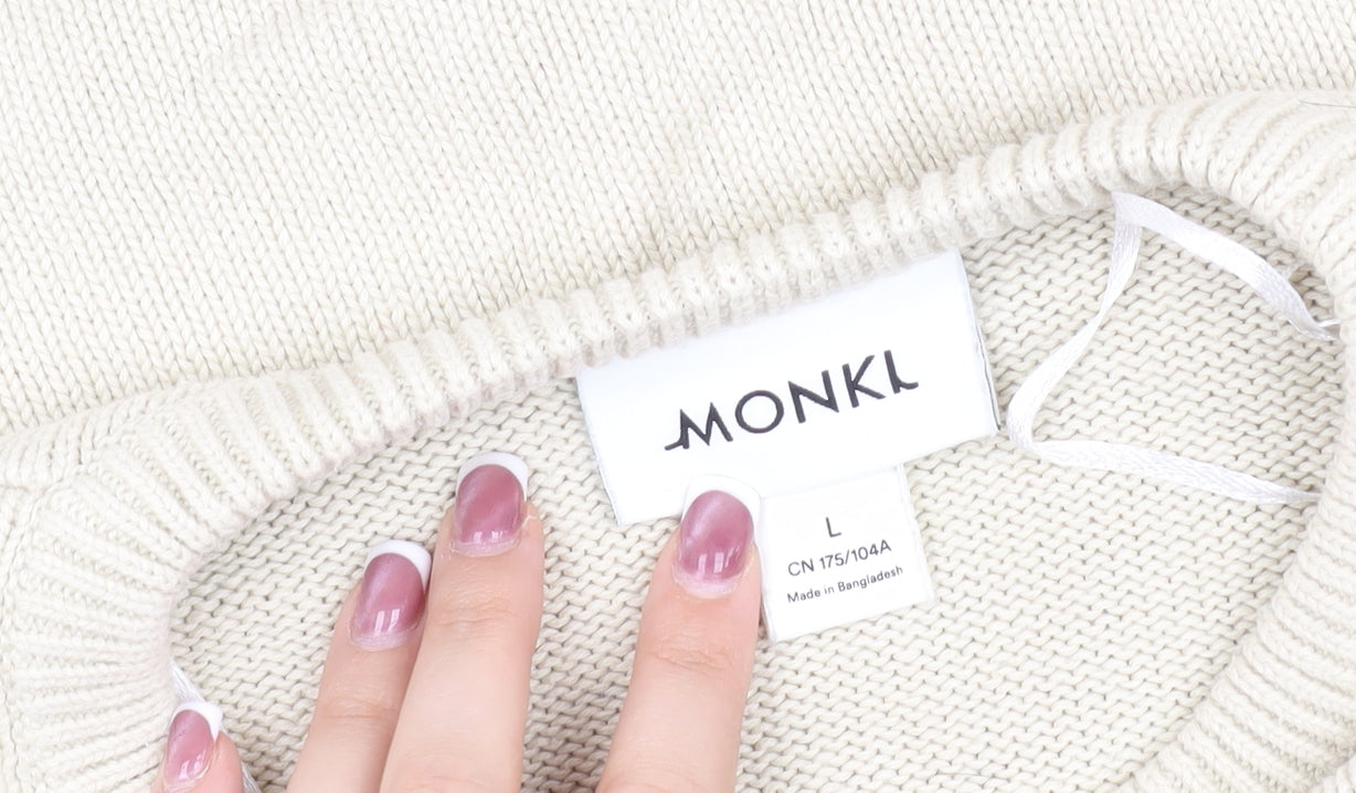 Womens UK Size L Monki Beige Pullover Jumper
