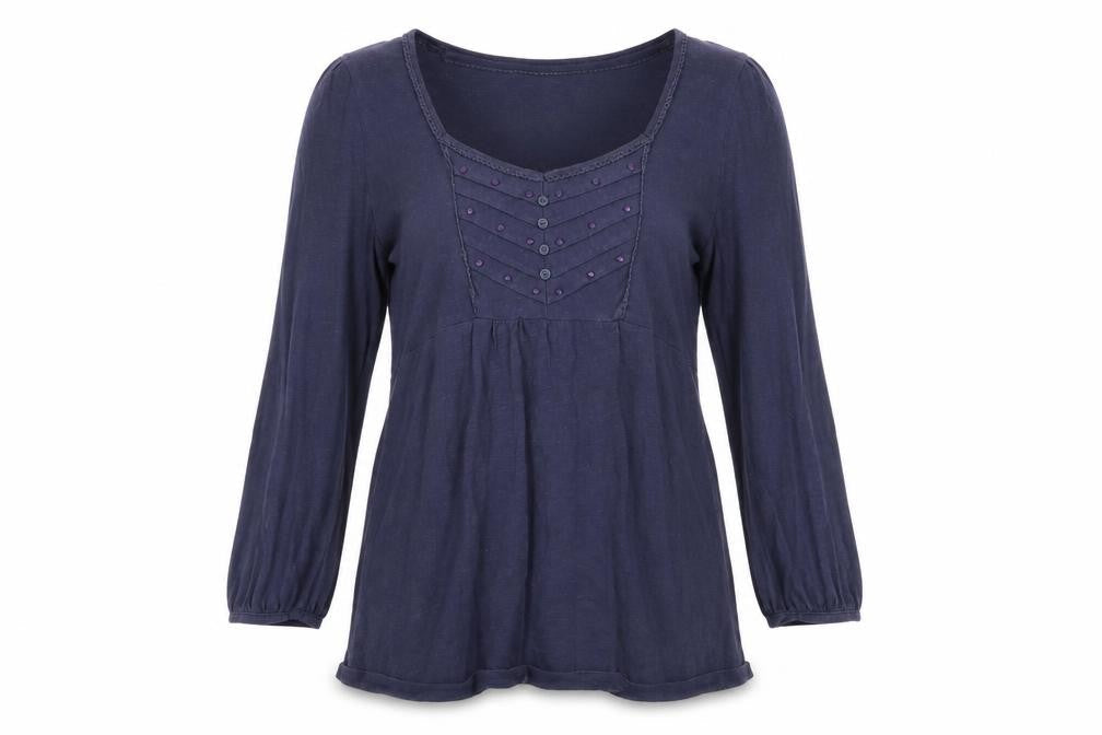 Womens UK Size 10 M&Co Navy Basic Blouse