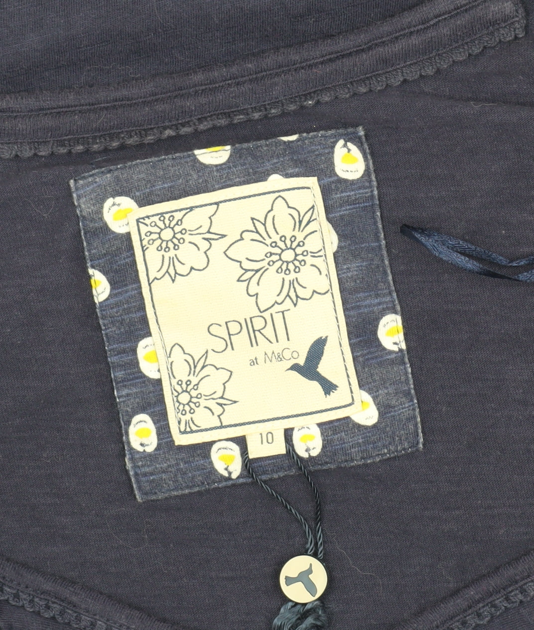 M&Co Women's Navy 3/4 Sleeve Top Size 10