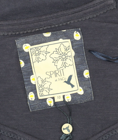 M&Co Women's Navy 3/4 Sleeve Top Size 10