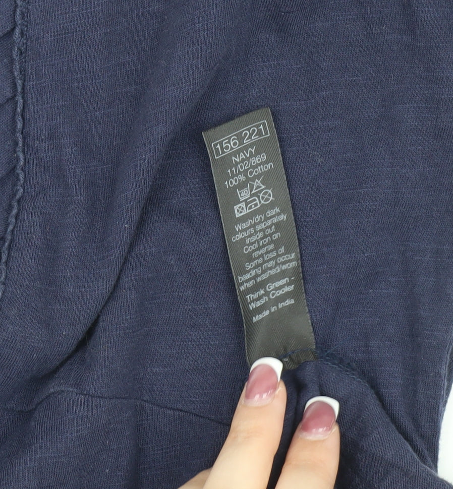M&Co Women's Navy 3/4 Sleeve Top Size 10
