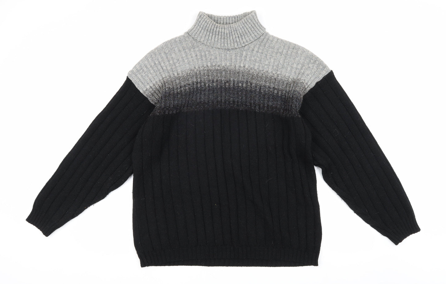 BHS Unisex Black Roll Neck Wool Blend Jumper