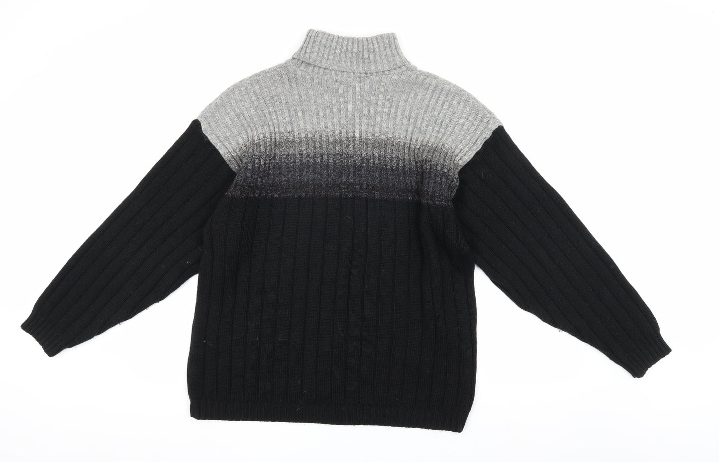 BHS Unisex Black Roll Neck Wool Blend Jumper