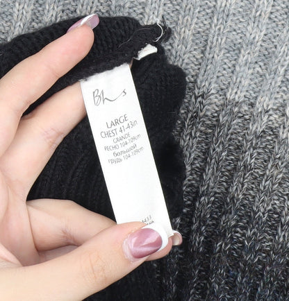 BHS Unisex Black Roll Neck Wool Blend Jumper