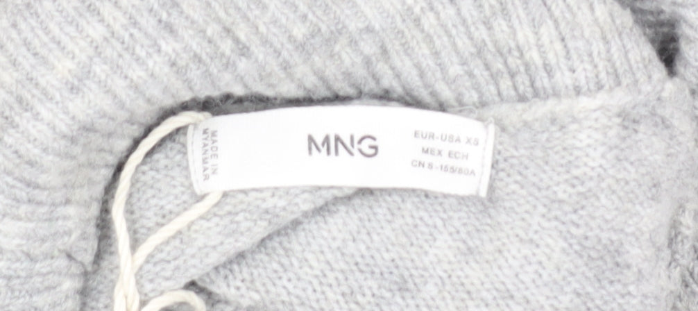 Womens UK Size XS MNG Grey Pullover Jumper