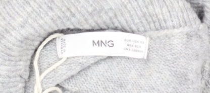 Womens UK Size XS MNG Grey Pullover Jumper