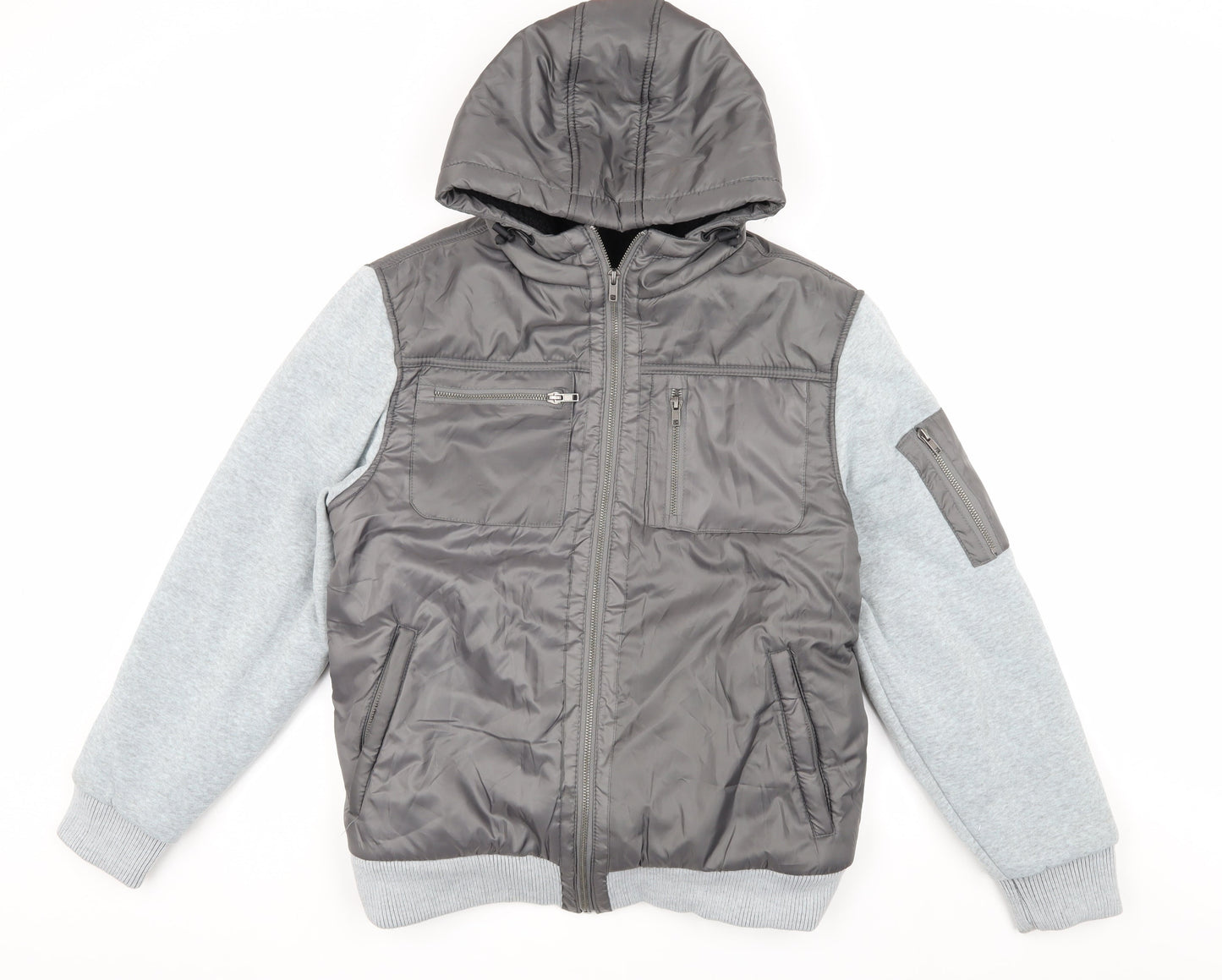 Mens UK Size M Fabric Grey Bomber Jacket