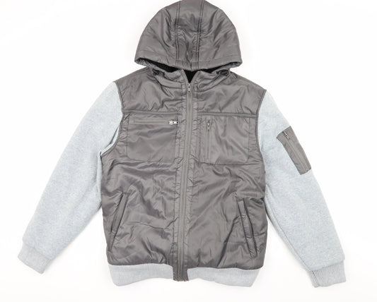 Mens UK Size M Fabric Grey Bomber Jacket