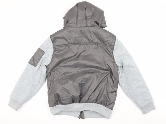 Mens UK Size M Fabric Grey Bomber Jacket