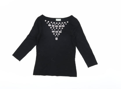 Womens UK Size 10 Wallis Black Pullover Jumper