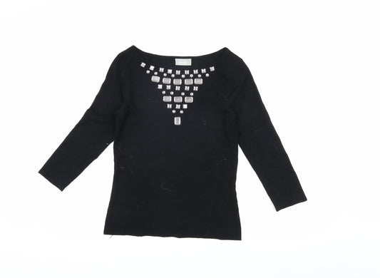 Womens UK Size 10 Wallis Black Pullover Jumper