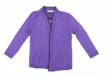 Womens UK Size 4 Pure & Natural Purple Cardigan Jumper