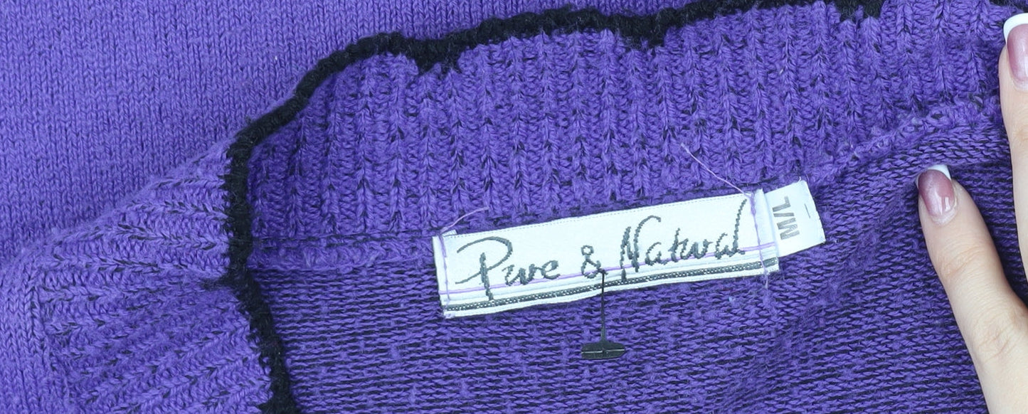 Womens UK Size 4 Pure & Natural Purple Cardigan Jumper