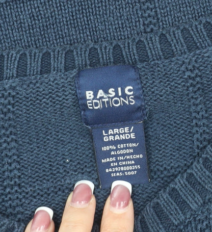 Basic Editions Men's Blue Pullover Jumper L