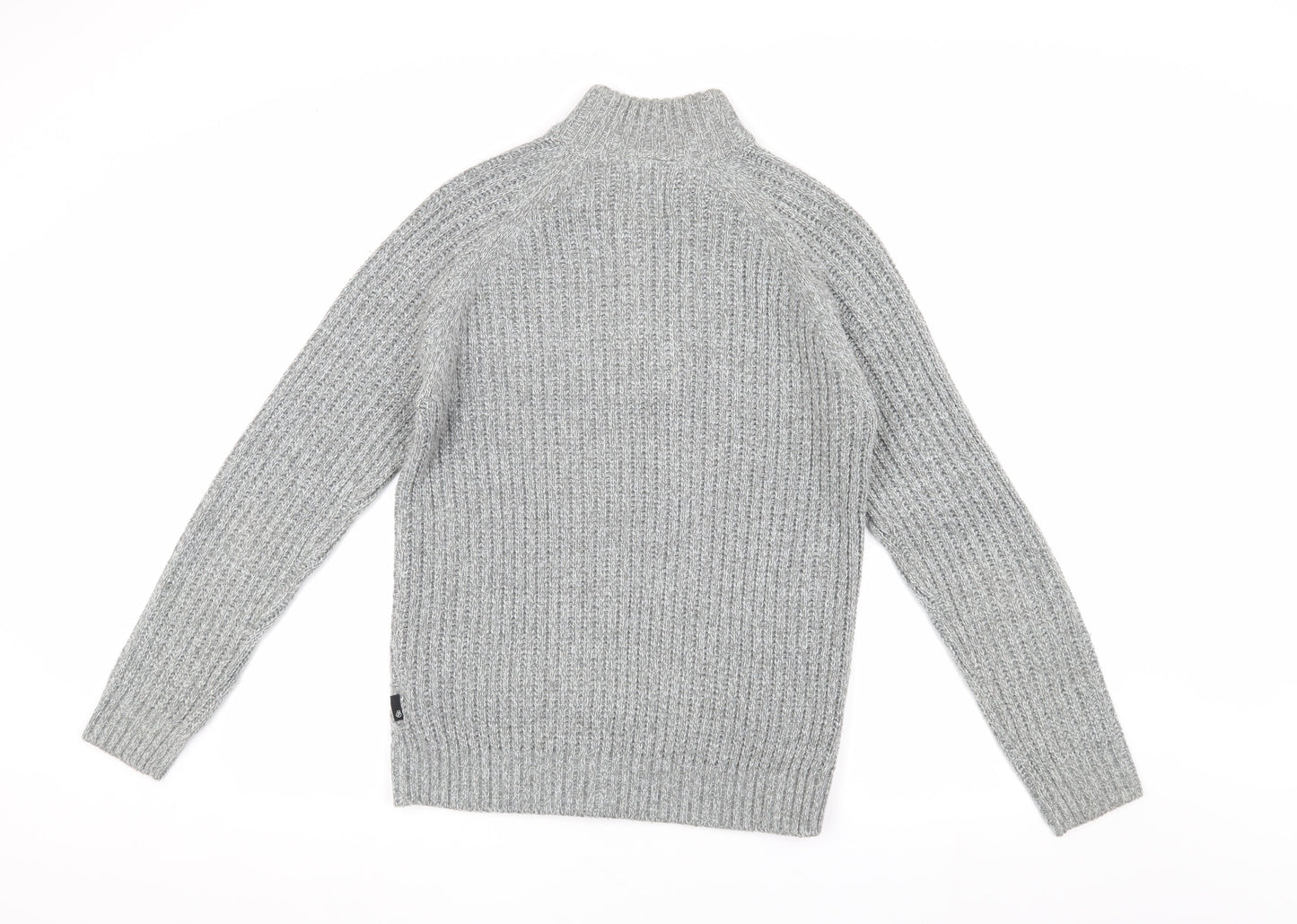 Burton Menswear Grey Henley Jumper, S, Cable-Knit