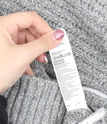 Burton Menswear Grey Henley Jumper, S, Cable-Knit