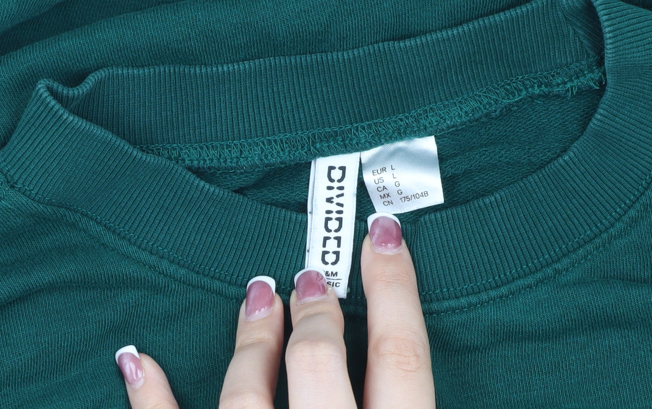 H&M Women’s Green Pullover Sweatshirt L