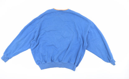 Topman Men's Blue Graphic Print Pullover Sweatshirt L