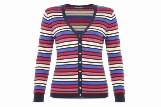 Womens UK Size S John Smedley Multicoloured Cardigan Jumper