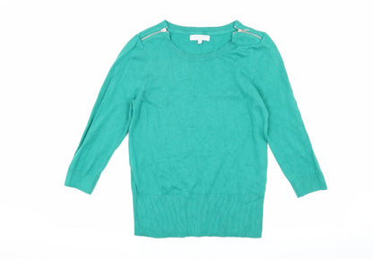 Womens UK Size 12 Red Herring Green Pullover Jumper