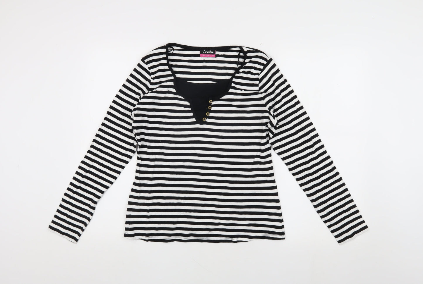 Womens UK Size 16 Arista Black Basic T-Shirt