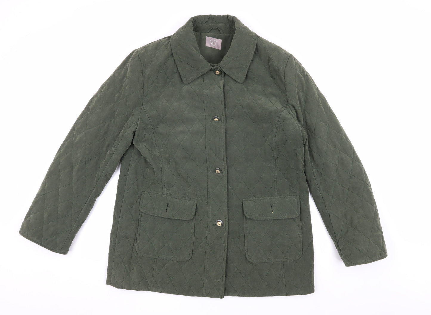 Womens UK Size 12 Unknown Green Quilted Coat