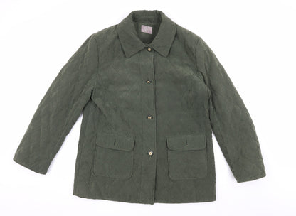 Womens UK Size 12 Unknown Green Quilted Coat